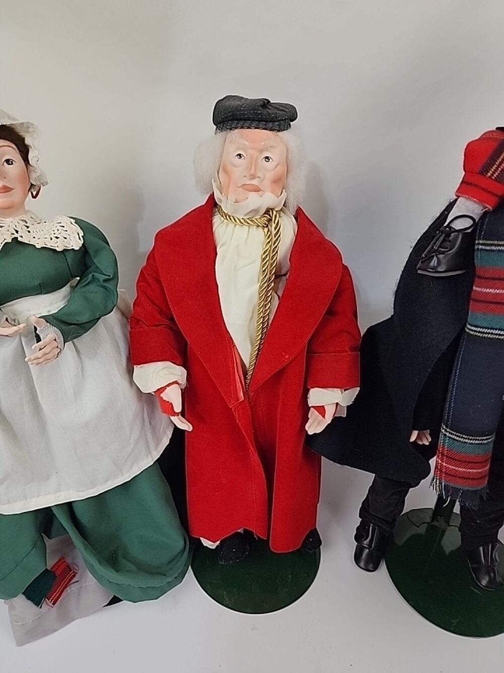 3 Dept 56 Bob Cratchit & Tiny Tim Scrooge Belle Christmas Carol Collector Dolls
